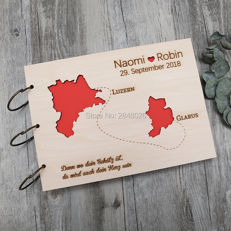 Personalized Guest Book - Rustiek gepersonaliseerd gastenboek voor bruiloften, aangepast