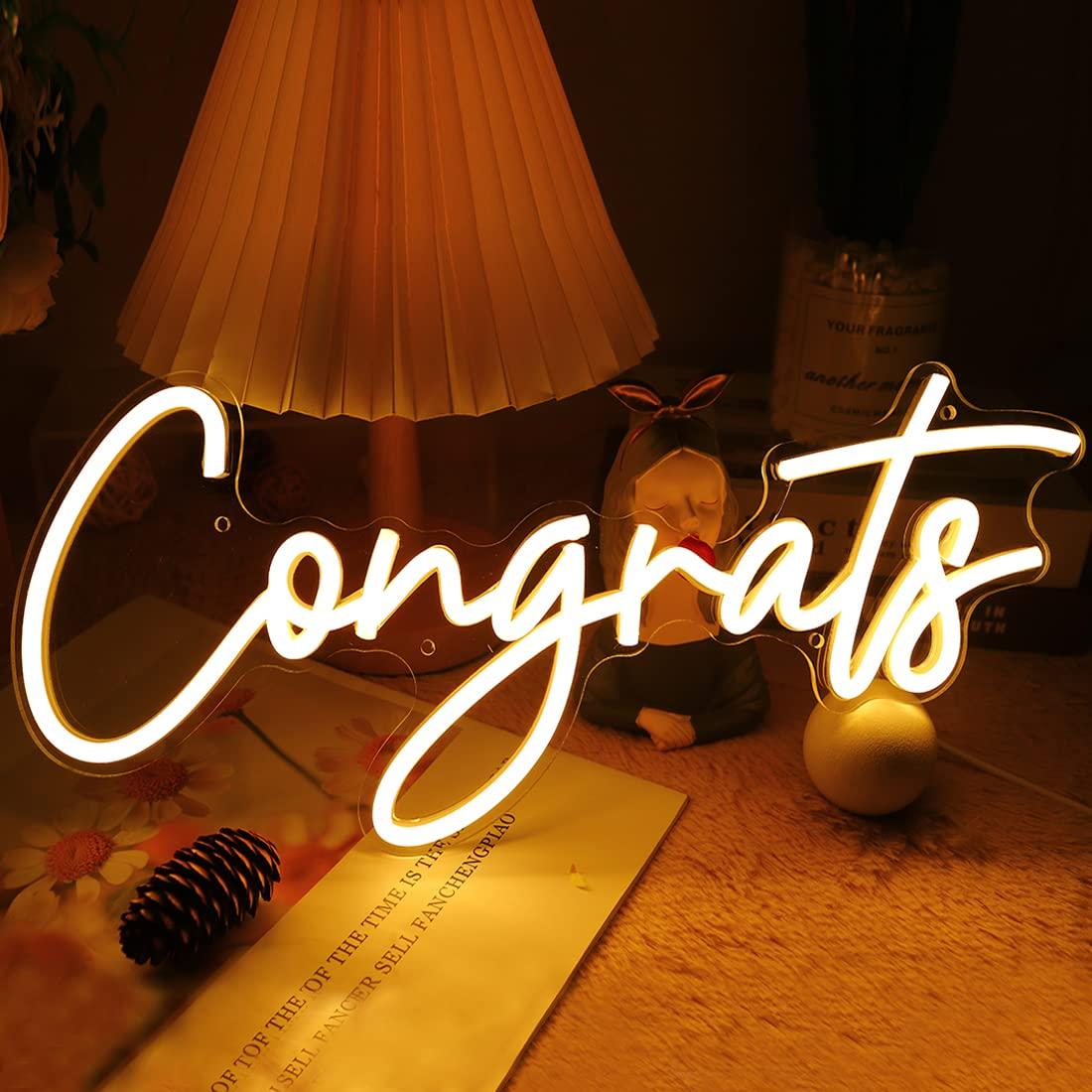 Wedding Led - Gefeliciteerd Neon Sign USB Dimbare LED-lamp