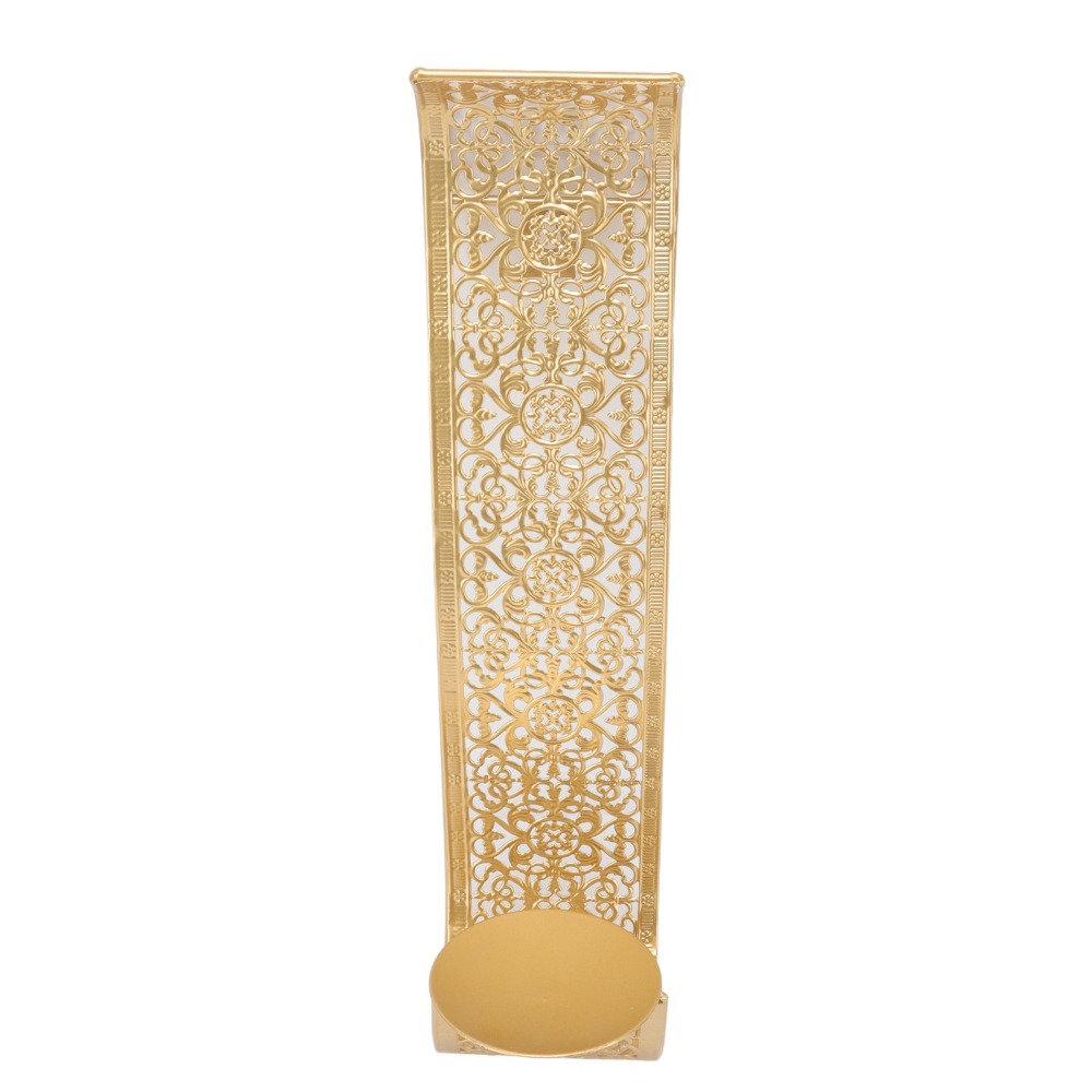 Wedding Solution - IJzeren wandkaarsenhouder 15,16x 5,12 inch Gouden