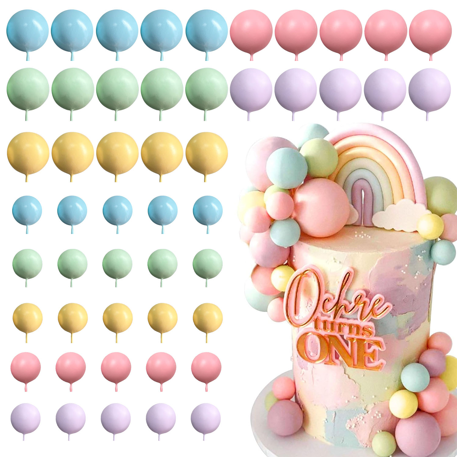 Confetti Balloon Set - 50 stuks kleurrijke ballon regenboog taart
