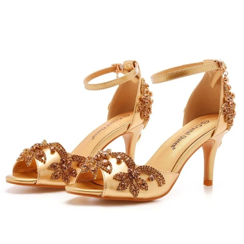 Wedding Fx - Modeontwerper Damesschoenen Luxe strass peeptoe sandalen