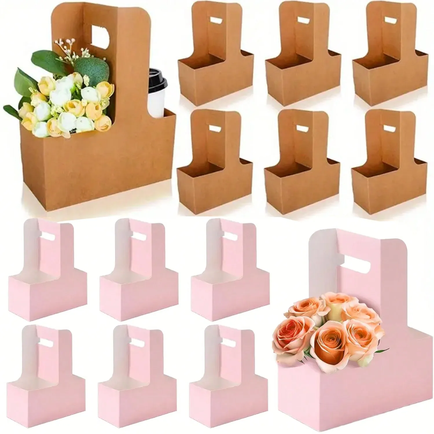 Wedding Fountain - Kraftpapier Bloemboeket Cadeauzakjes Papiermateriaal, Handvat Drankdrager