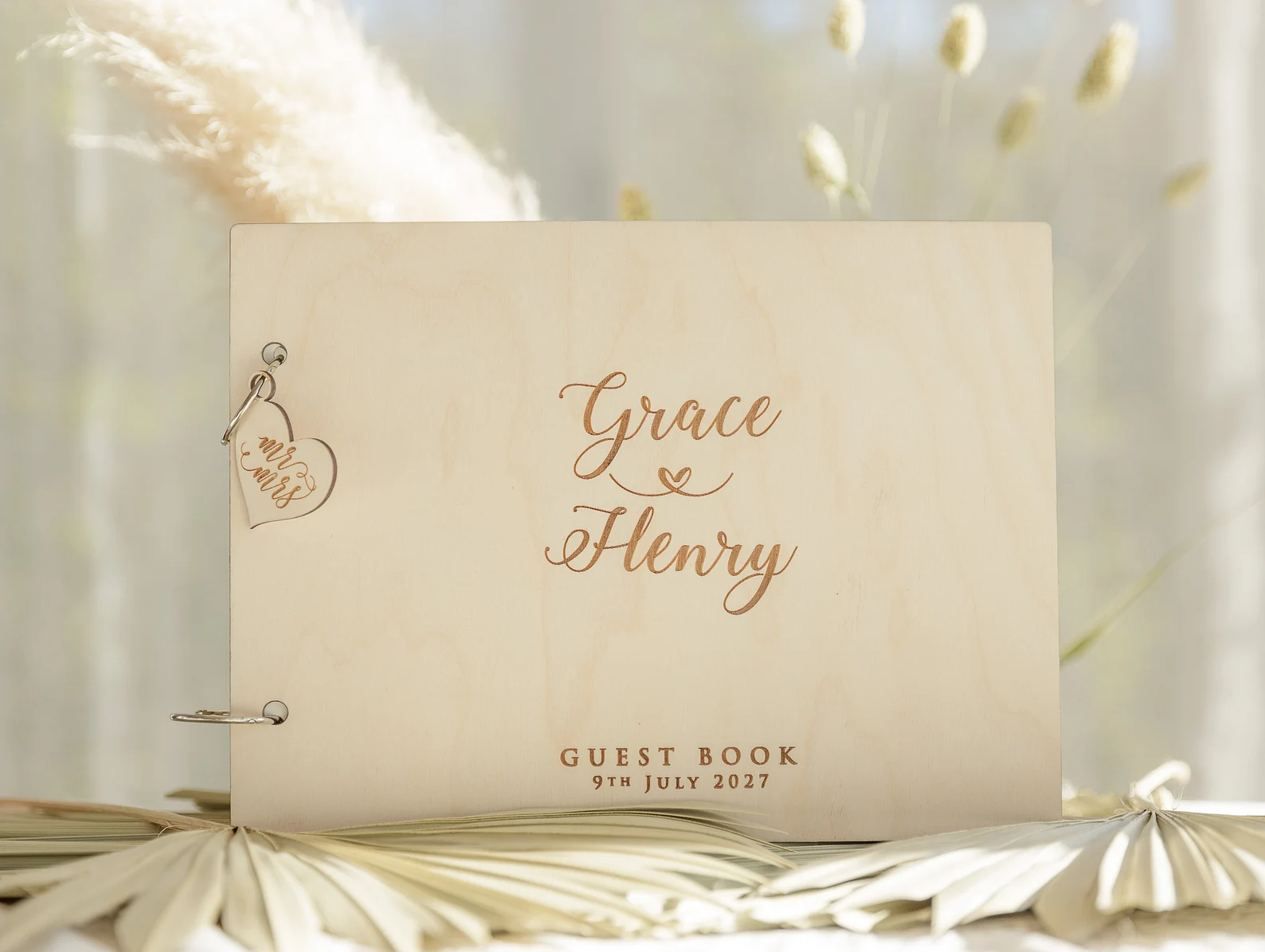Personalized Guest Book - Bruiloft gastenboek Gepersonaliseerde fotoalbum Hart trouwboek,