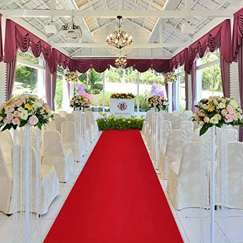 Aisle Runner White - Rode Loper Ceremonie Feest Podium Tapijten