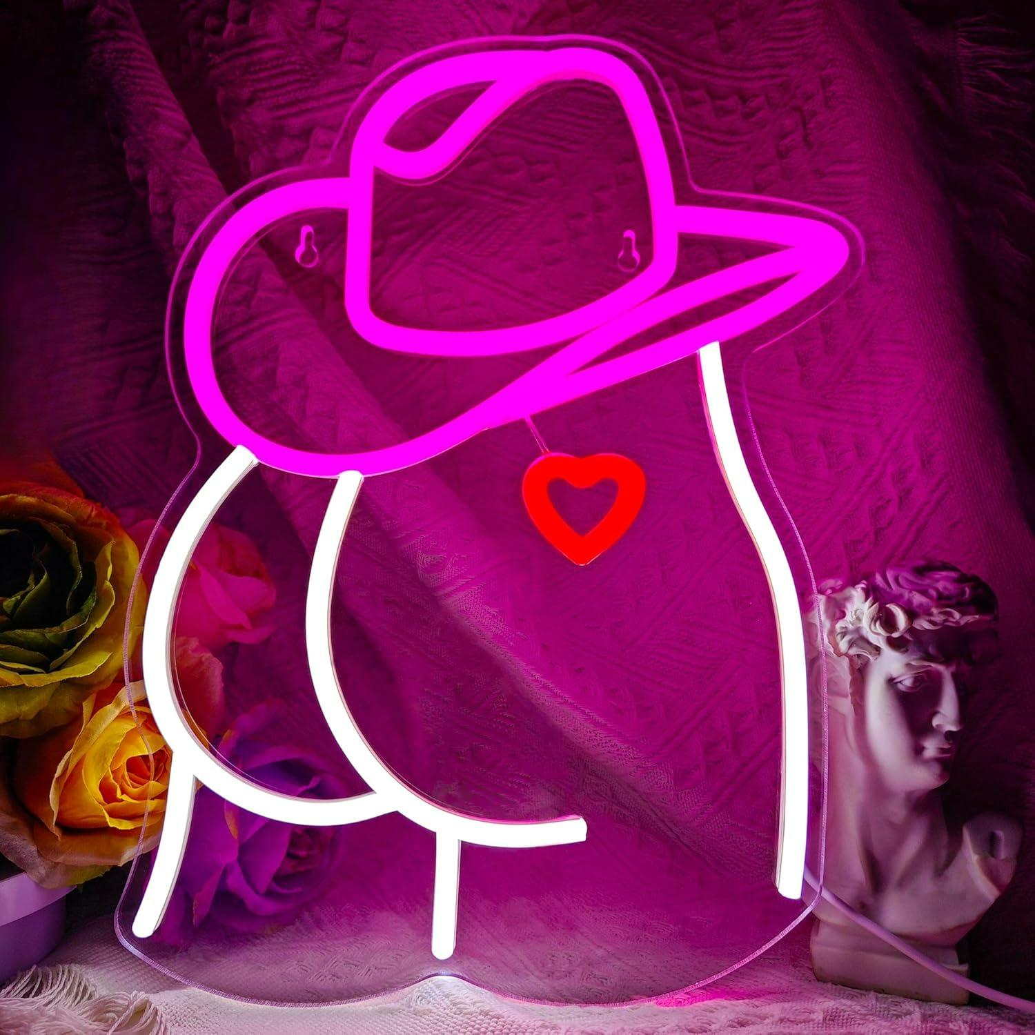 Wedding Led - Cowgirl Neonbord Dimbare LED-lamp voor meisjeskamer,