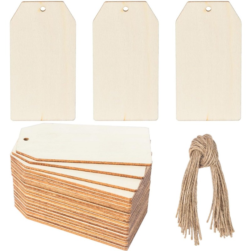 Wedding Supply Rentals - 10 stuks houten cadeaukaartjes, natuurlijke rustieke