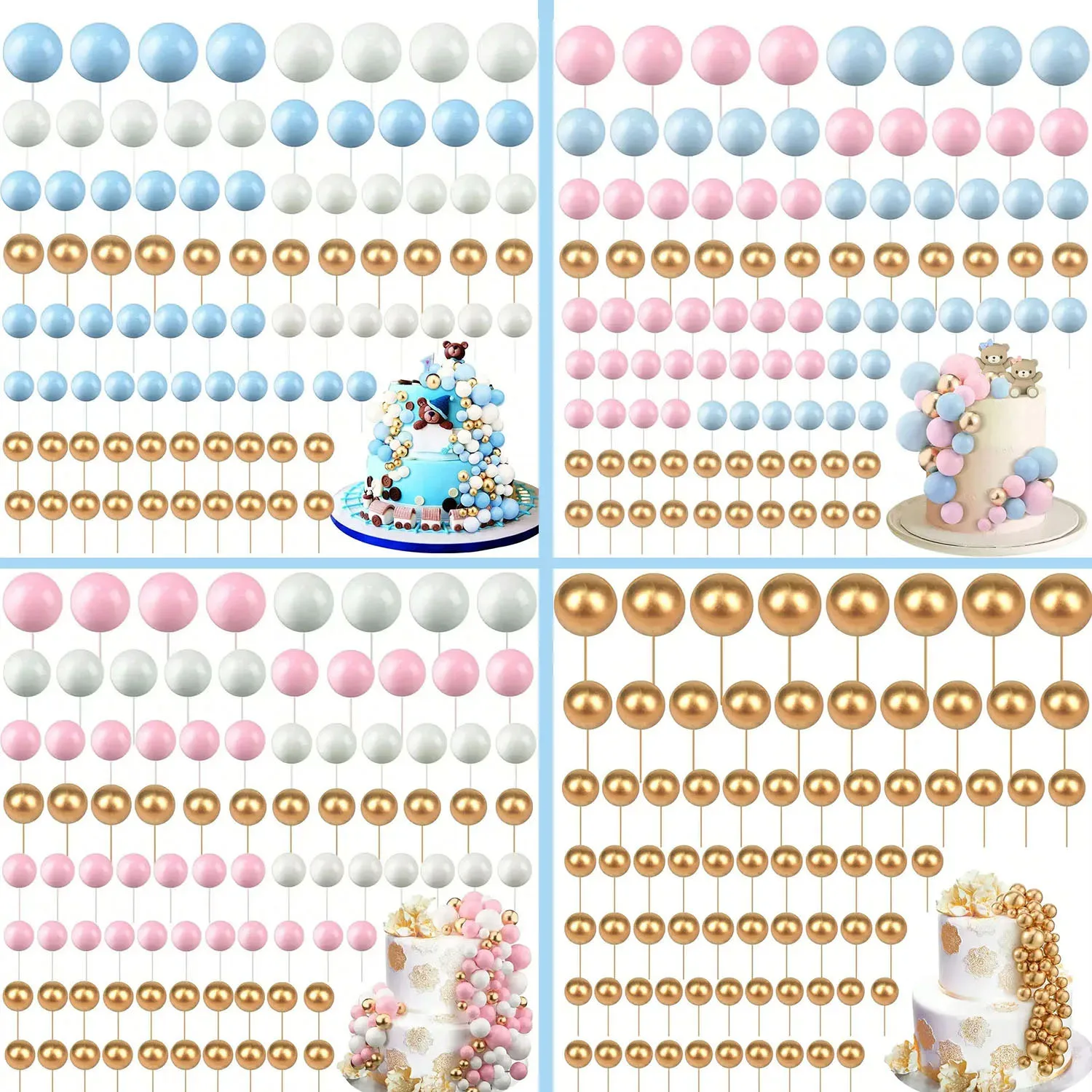 Confetti Balloon Set - 68 stuks ballen taart topper decoraties