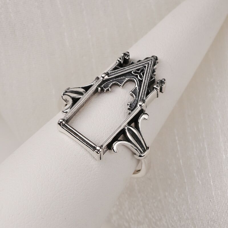Wedding Job - 925 Sterling Zilver Kasteel Gotische Verlovingsringen