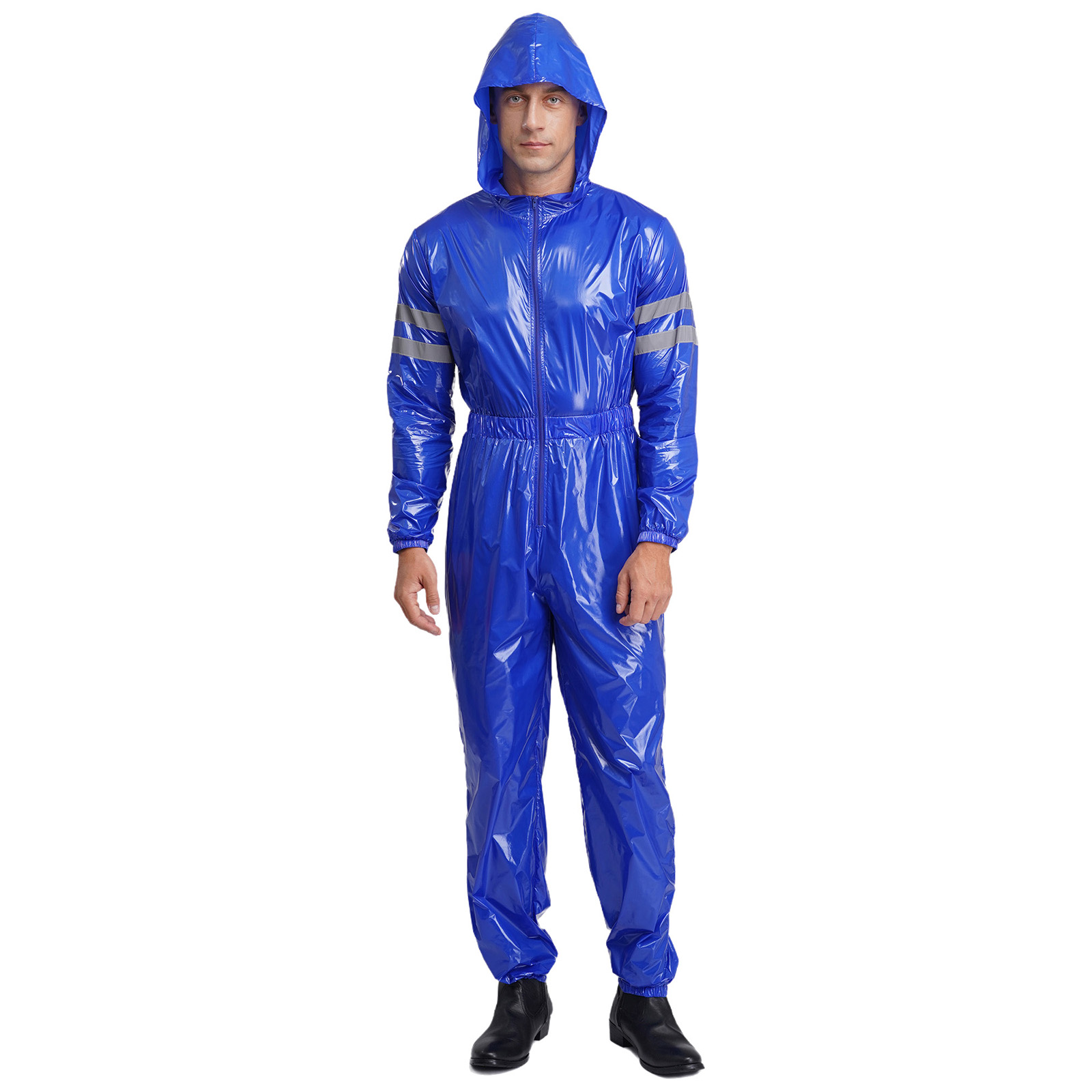 Wedding Job - Heren glanzende waterbestendige overall Overalls Hoge