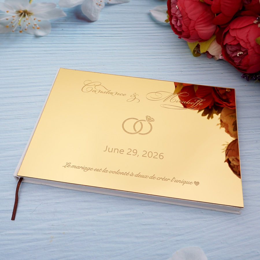 Personalized Guest Book - Gepersonaliseerde bruiloft aangepaste handtekening gastenboek acryl