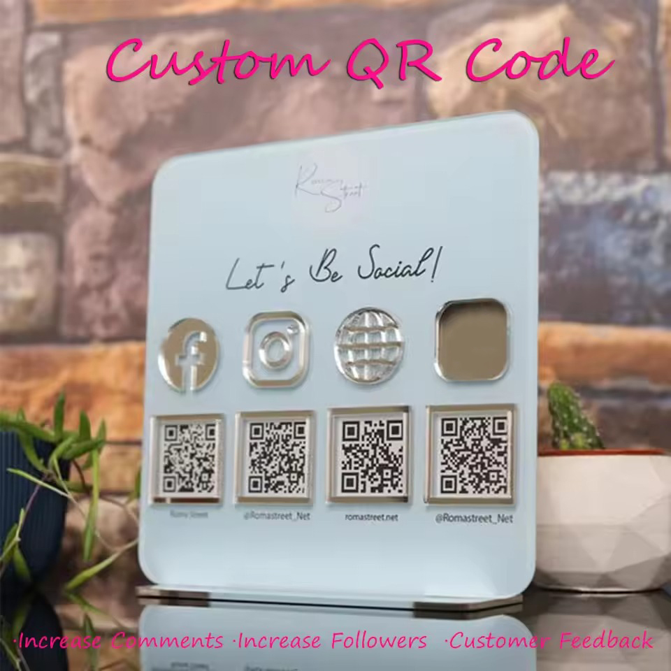 Wedding Solution - Gepersonaliseerde QR-code acrylbord Stijlvol aangepast inhoud