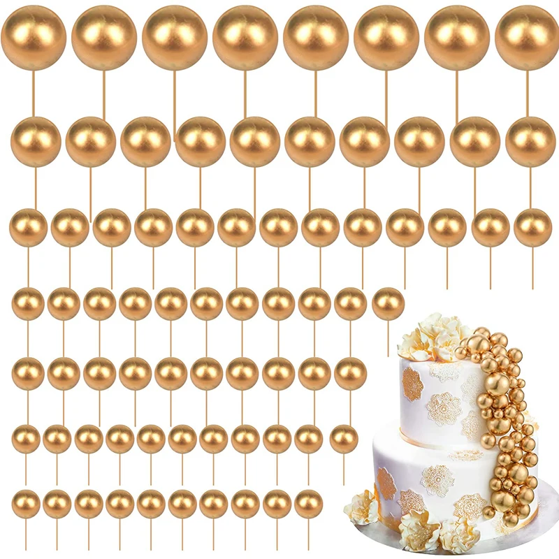 Confetti Balloon Set - 80 stuks gouden ballen taart topper