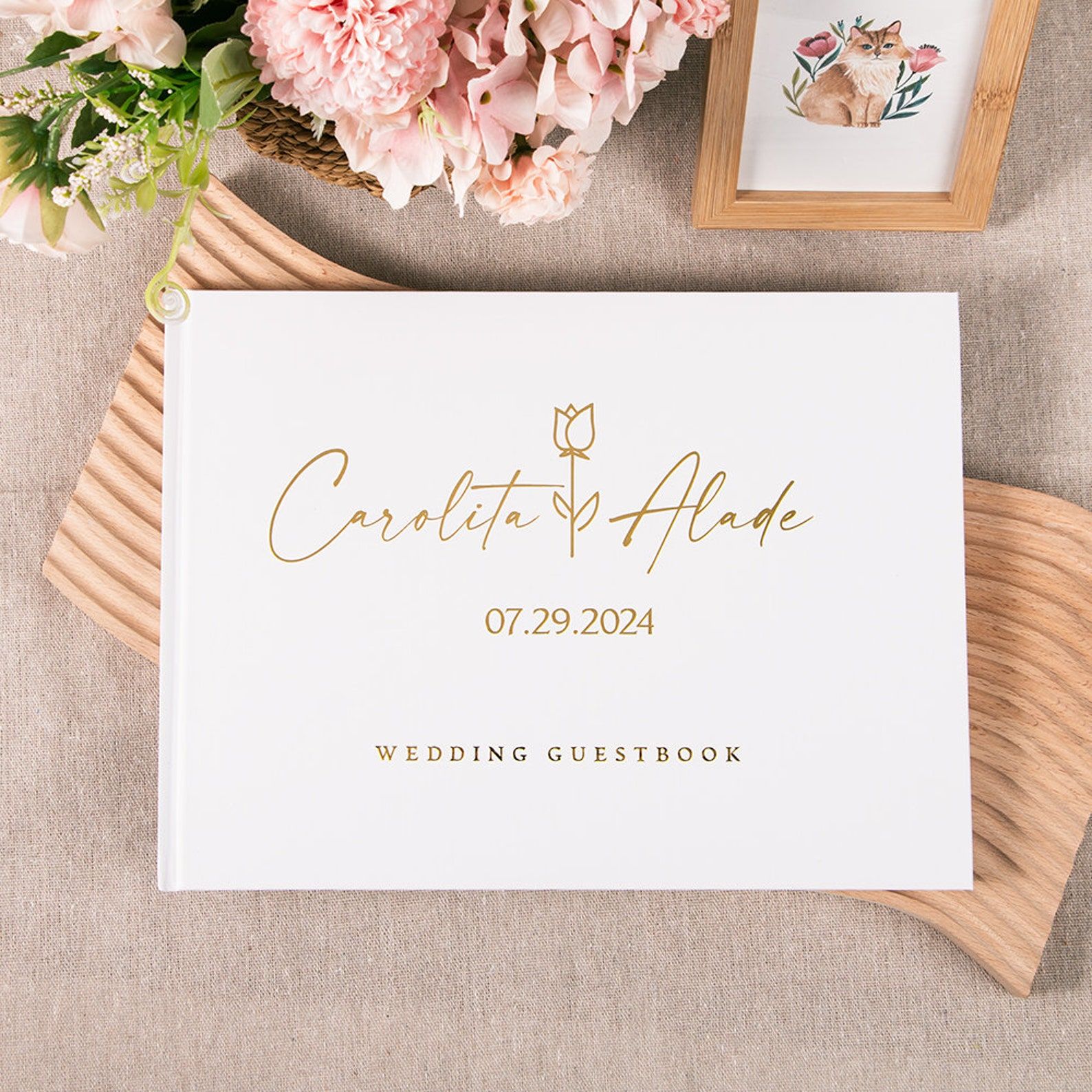 Personalized Guest Book - Aangepaste bruiloft gastenboek gepersonaliseerde gastenboek teken