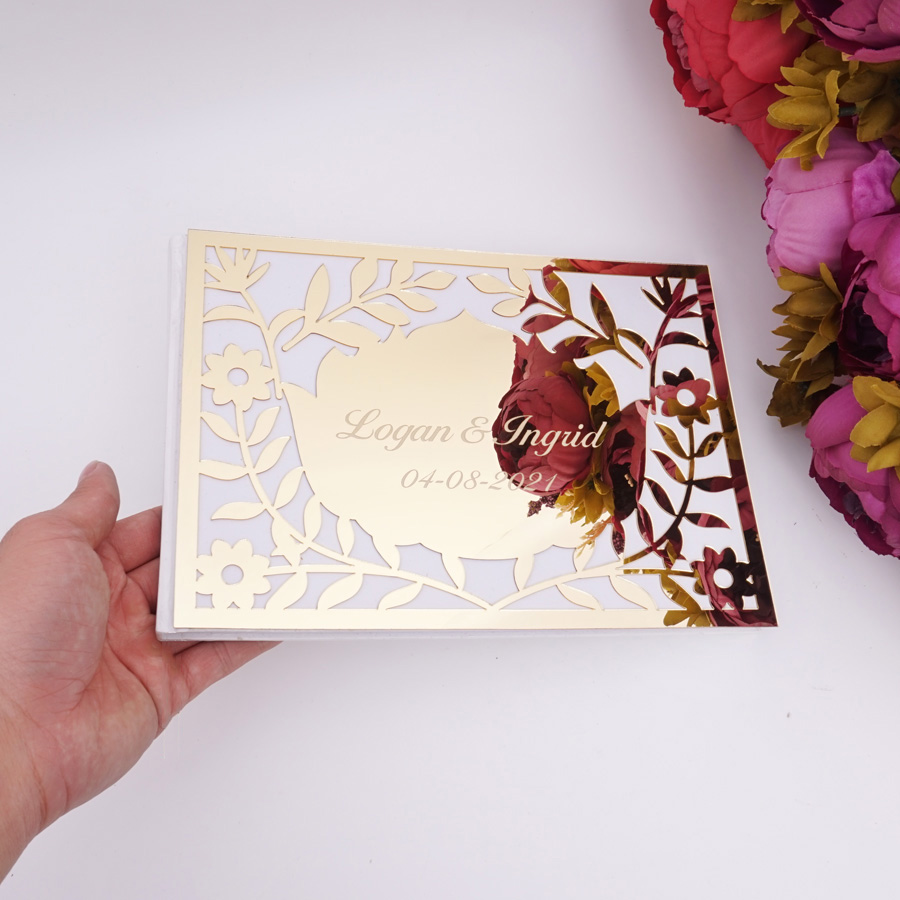 Luxe holle bloemmotief spiegel - Personalized Guest Book recensie en prijs