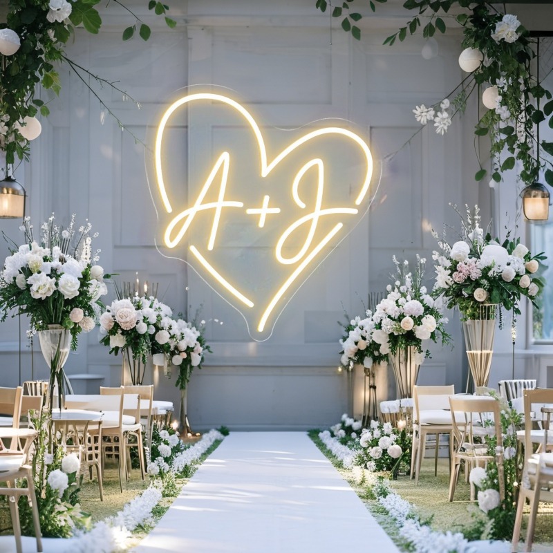 Aangepaste initialen hart LED  - Wedding Led recensie en prijs