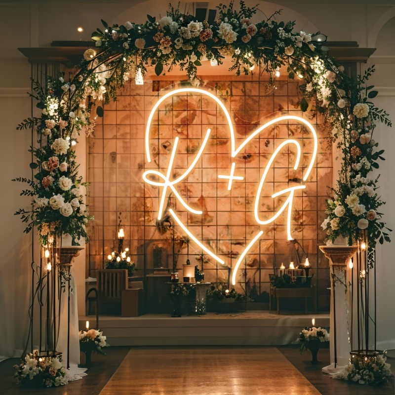 Aangepaste initialen hart LED  - Wedding Led recensie en prijs