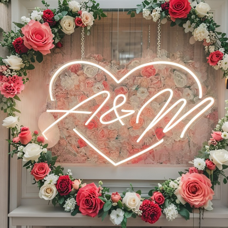 Aangepaste initialen hart LED  - Wedding Led recensie en prijs