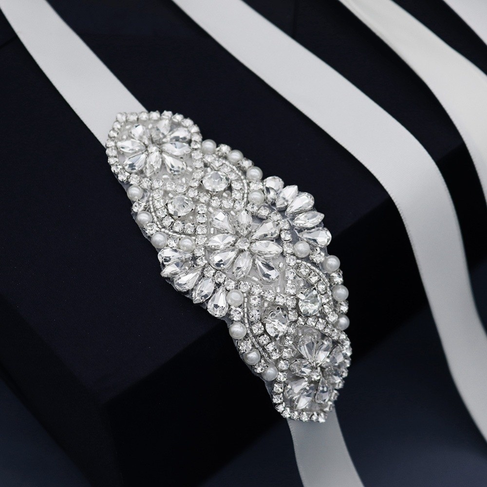 Mode lint bruidsriem zilver la - Bridal Sash Ribbon recensie en prijs