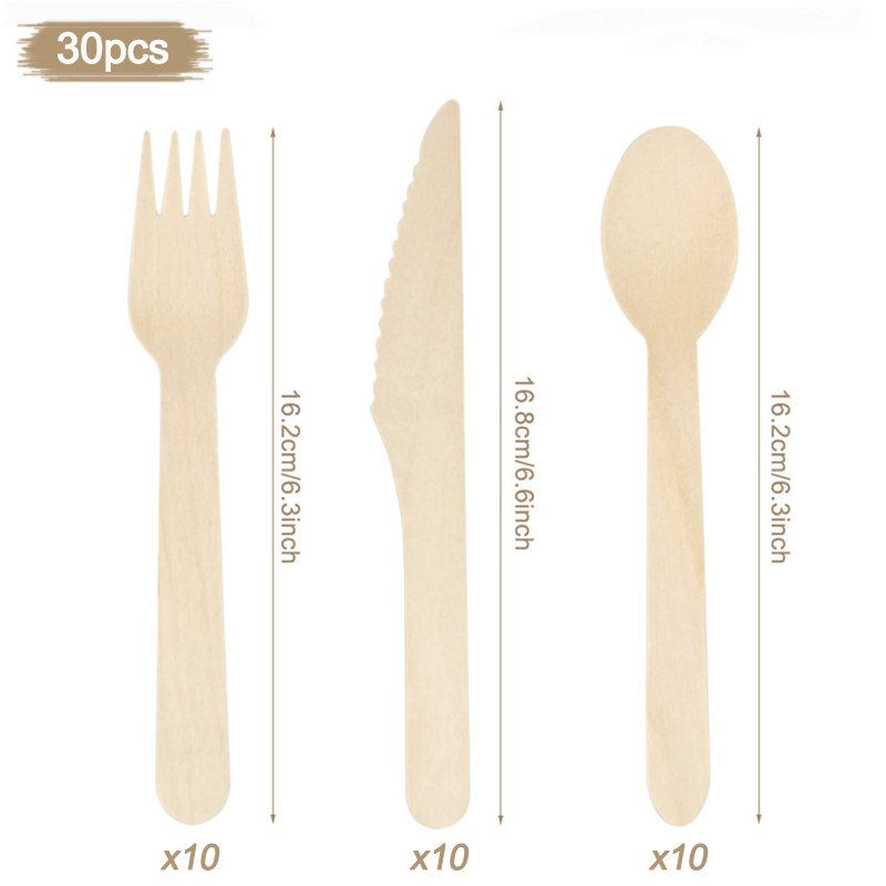 Wegwerp houten lepel vork mes  - Wedding Supply Rentals recensie en prijs