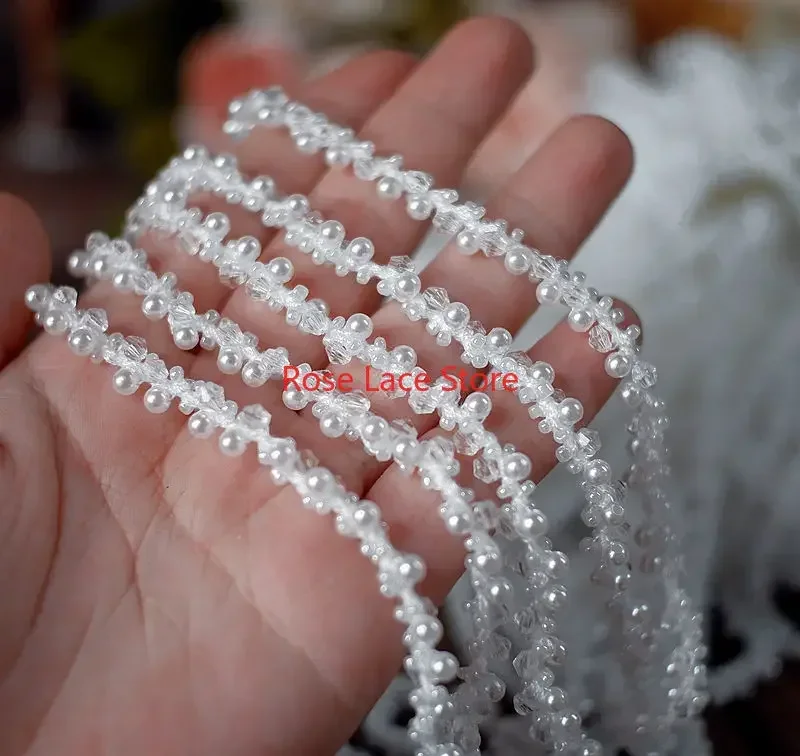 3 yards parel kanten rand, par - Bridal Sash Ribbon recensie en prijs