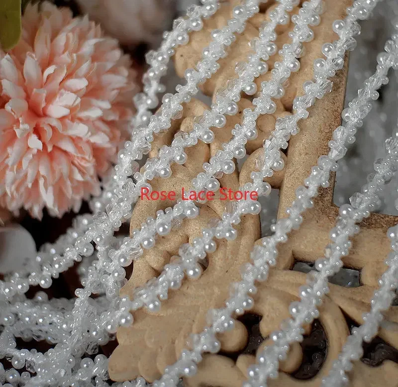 3 yards parel kanten rand, par - Bridal Sash Ribbon recensie en prijs