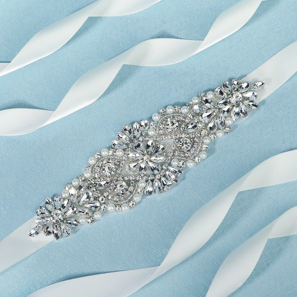Mode lint bruidsriem zilveren  - Bridal Sash Ribbon recensie en prijs