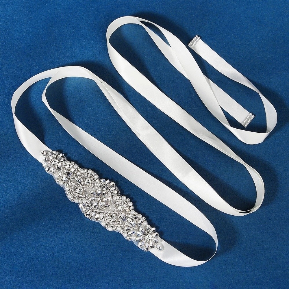 Mode lint bruidsriem zilver Ko - Bridal Sash Ribbon recensie en prijs